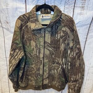 Cabelas Real tree Camo Bomber Jacket Made In The USA Size Large